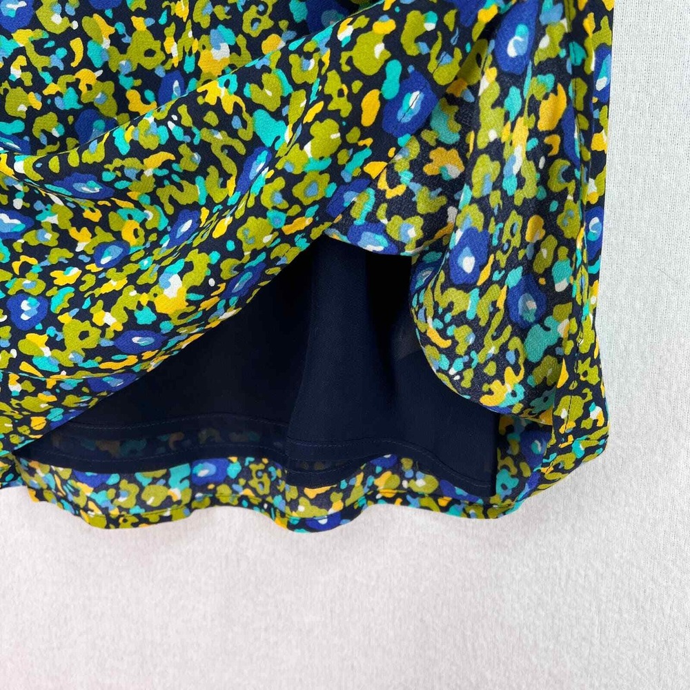 RAILS Roma Abstract Garden Dress Women Small Blue Floral Mini V-Neck Puff Sleeve - Picture 10 of 16